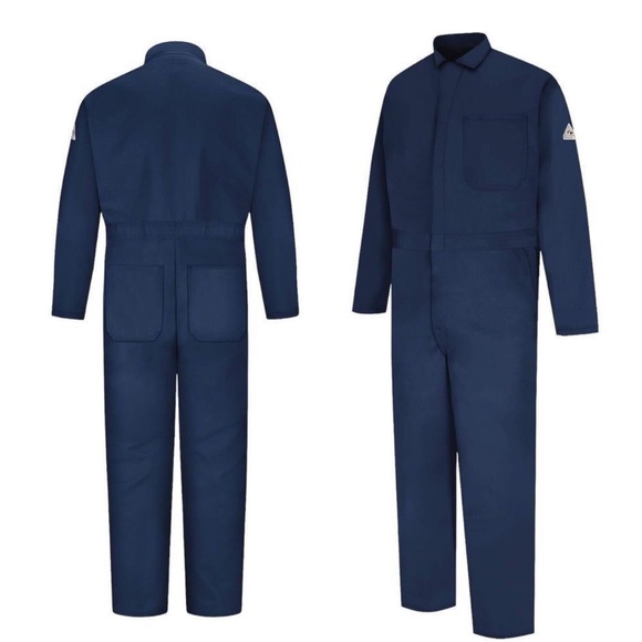 Bulwark Premium Flame Resistant Navy Blue Coveralls - Picture 1 of 10